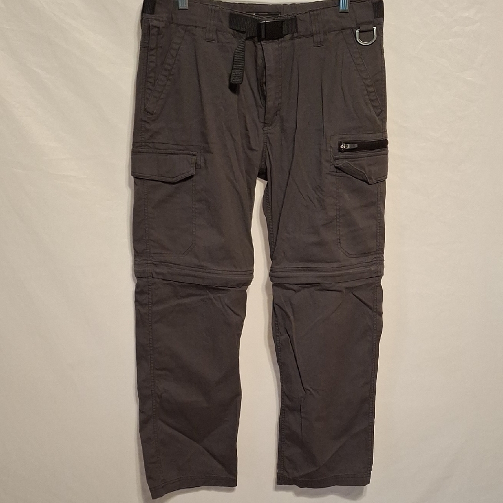 Men's Gray Cargo Pants with Belt